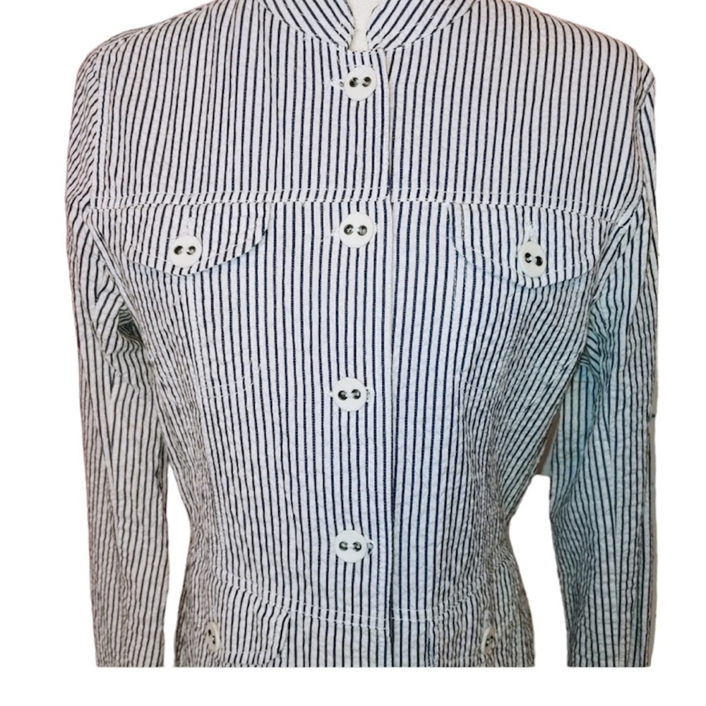 Bill Blass Jeans Stripe Jacket Shirt M